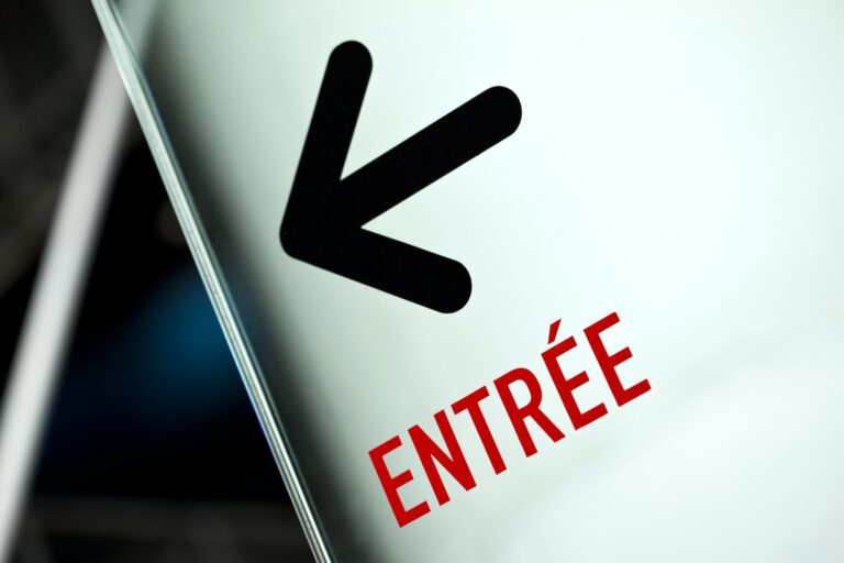 Entry sign on a door