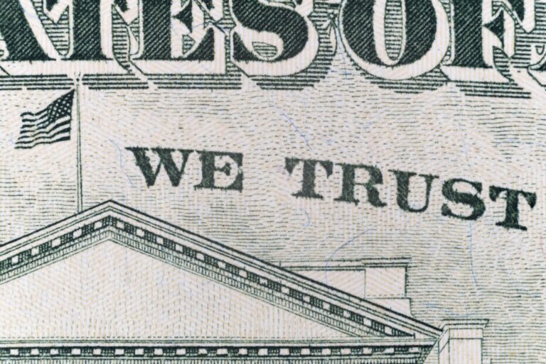 We Trust printed on money